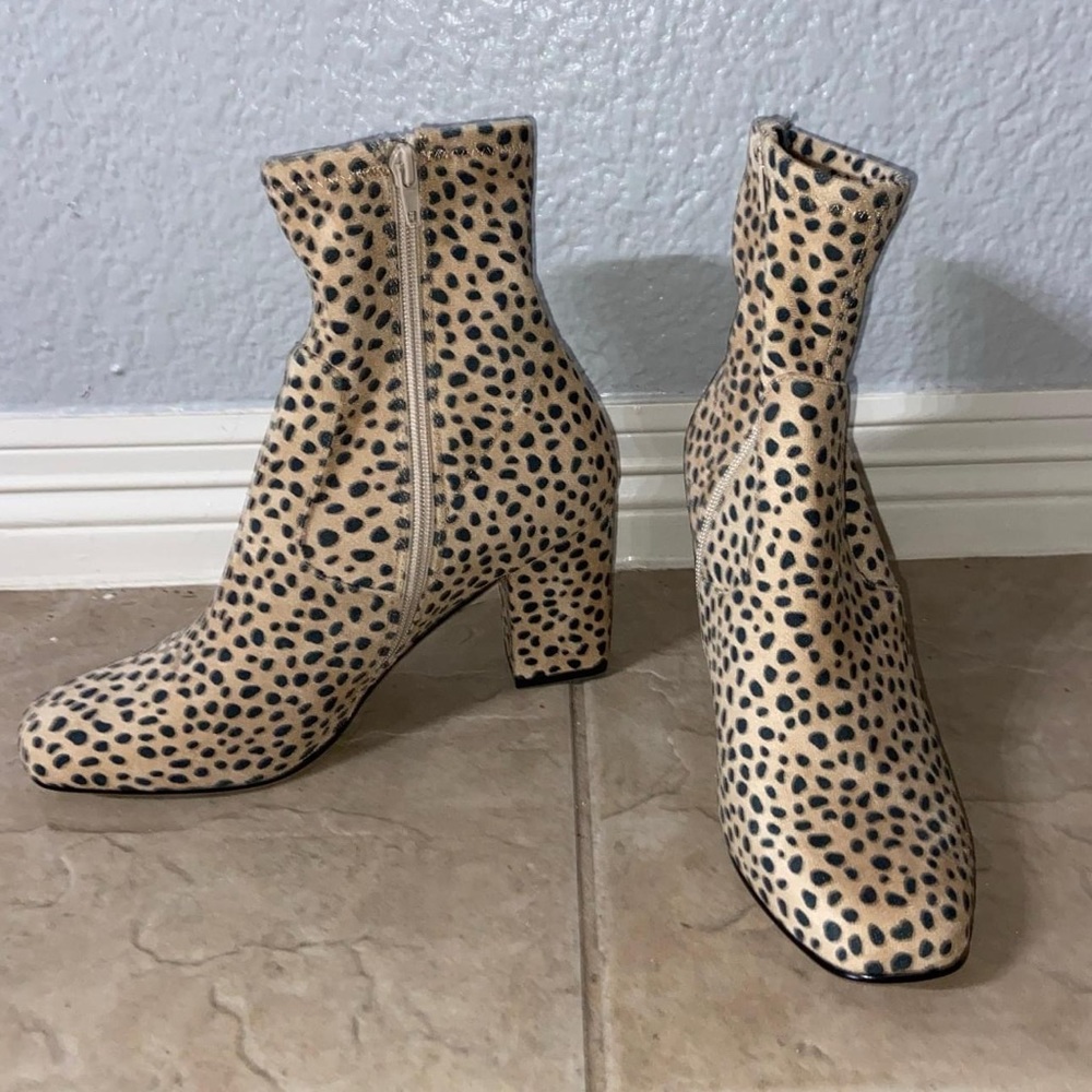 cheeta print ankle boots